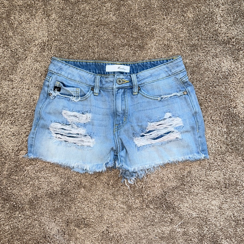 KanCan Light Blue Distressed Jean Shorts